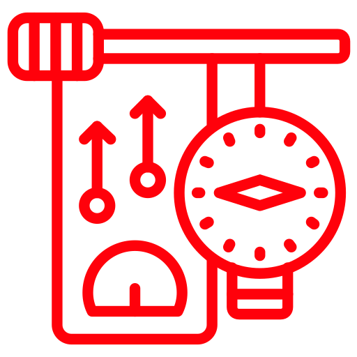 Performance speedometer icon - SUSPENTEK precision performance